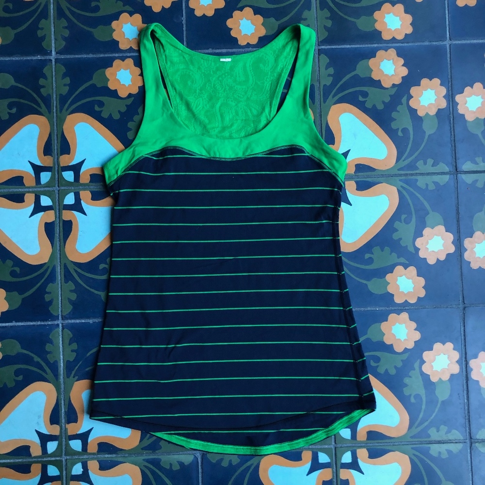 Lululemon: First Base Tank Slalom Stripe Inkwell